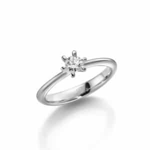 Verlovings-/solitair ring-palladium 950 diamant is 0.25 ct