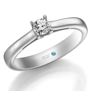 Palladium 950 verloving-/solitair ring, diamant van 0.25ct - Circles verlovings- en trouwringen speciaalzaak
