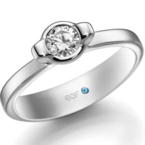 Solitair/verlovingsring in het witgoud 585 krt. Diamant van 0.25ct - Circles verlovingsringen