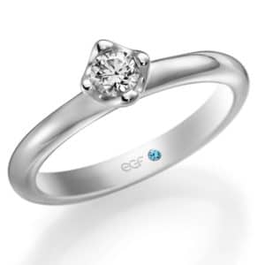 Verloving-/solitair ring van palladium 950. Diamant 0.25ct TW/SI - Circles verlovingsringen