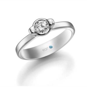 Solitair/verlovingsring witgoud 585 krt. Diamant van 0.25ct - Circles trouw- en verlovingsringen-078-6200966
