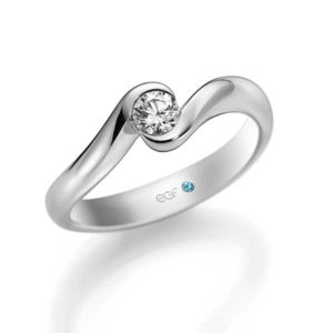 Verloving-/solitair ring uitgevoerd in 14 karaat witgoud. Diamant 0.25ct GW/SI-uit de collectie van Circles Trouwringen-078-6200966