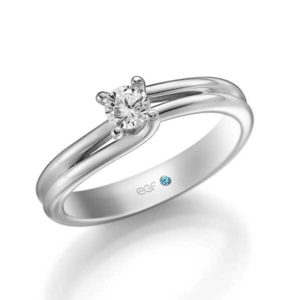 Verloving-/solitair ring in palladium 950. Diamant van 0.25ct-Circles Trouw- en verlovingsringen-Zwijndrecht