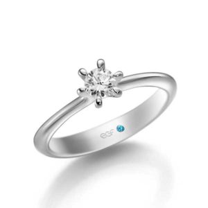 Verlovings-/solitair ring-palladium 950 diamant is 0.25 ct - Circles trouw- en verlovingsringen - 078-6200966