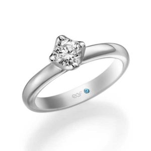 Verlovingsring van Palladium 950 met een diamant van 0.50ct in speelse zetting-Collectie Circles Trouwringen- 078-6200966