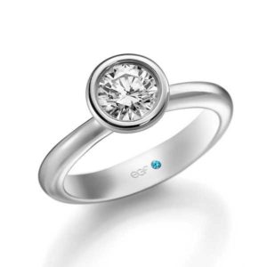 Wit gouden verloving-/solitair ring diamant van 1 ct - Circles trouw- en verlovingsringen-078-6200966