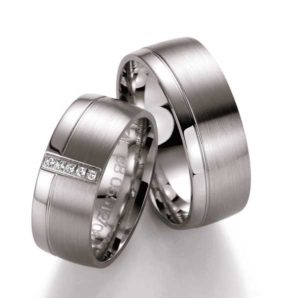 Trouwringen van 8 mm in de ring van de bruid 5 diamanten-Circles Trouwringen-078-6200966