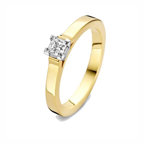 Bicolor verlovingsring diamant 0.25ct - Circles trouw- en verlovingsringen
