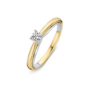 Verlovingsring geelgoud met 0.25ct diamant - uit de collectie van Circles Trouwringen - 078-6200966