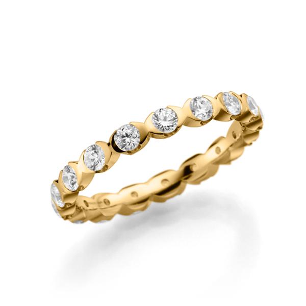 Geel gouden solitair:aanzoeksring diamanten in briljantslijpsel-Circles Trouwringen-Zwijndrecht