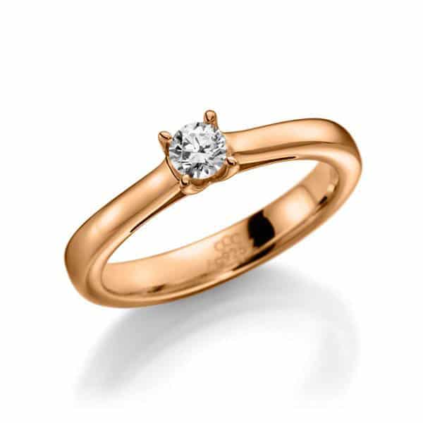 Rosé gouden verloving-:solitair ring, diamant 0.3 ct-Circles Trouw en Verlovingsringen-Zwijndrecht